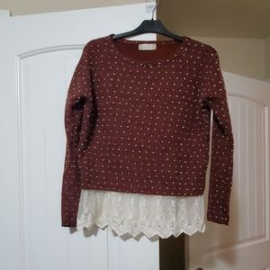 Altar'd State red lace sweater